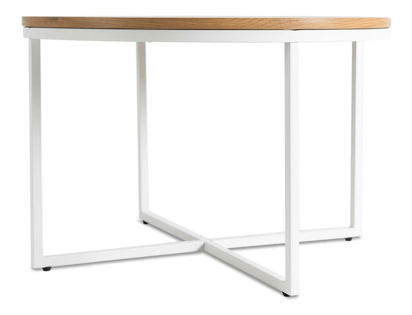 Stolić za kavu Hubiera (zlatni hrast + bijela) 