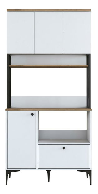 Policová skriňa Jenaretta 159 (biela + orech)