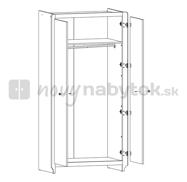 Šatníková skriňa BRW Alevil SZF2D