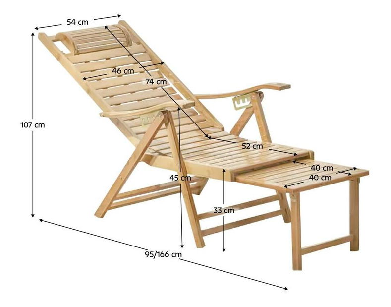 Vrtna fotelja Utah (prirodna + bambus)