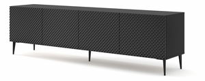 TV skrinka/stolík C 4D 200 Rowanna (čierna lesklá)