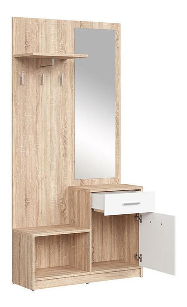 Set mobilier hol Nepo Plus 16 (stejar sonoma + alb) 