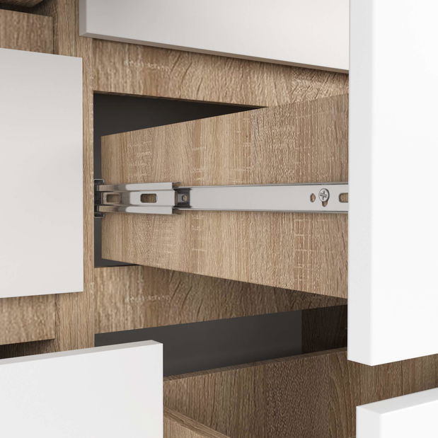 Comodă Kapil II (Stejar sonoma + Alb)