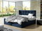 Pat matrimonial Boxspring Kennedy (140x200) (piele ecologică Soft 011 (Negru))