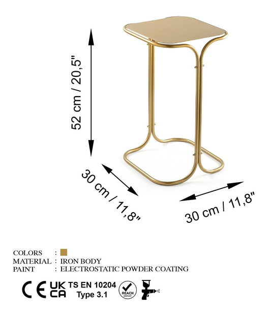 Măsuță de cafea – Museli 2 (auriu) *lichidare stoc