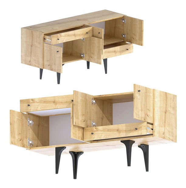 Komoda Aliex 1 (dub + čierna)