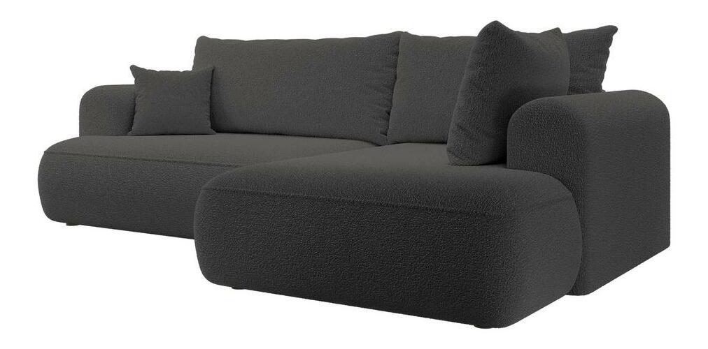 Sarokkanapé Olivo II (J) (sötétszürke + fekete)