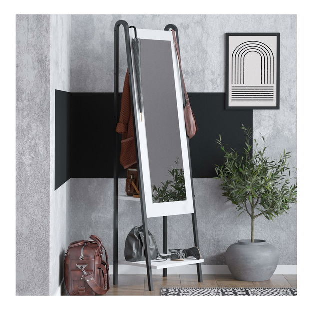 Stojanové zrkadlo Aliex (biela + čierna)