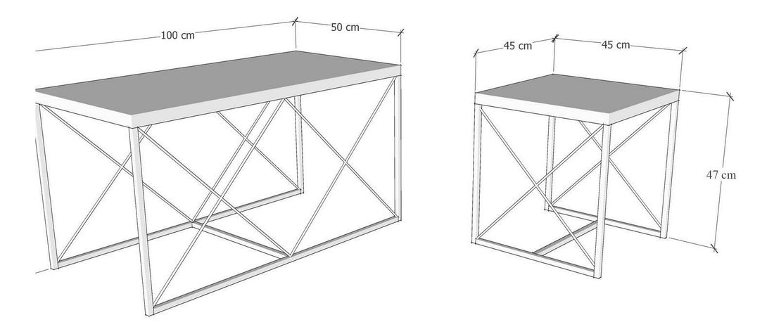 Set 2ks. konferenčných stolíkov Mekebu 1 (žltá + čierna)