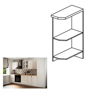 Raft inferior de bucatarie D25PZP Sillina (alb)