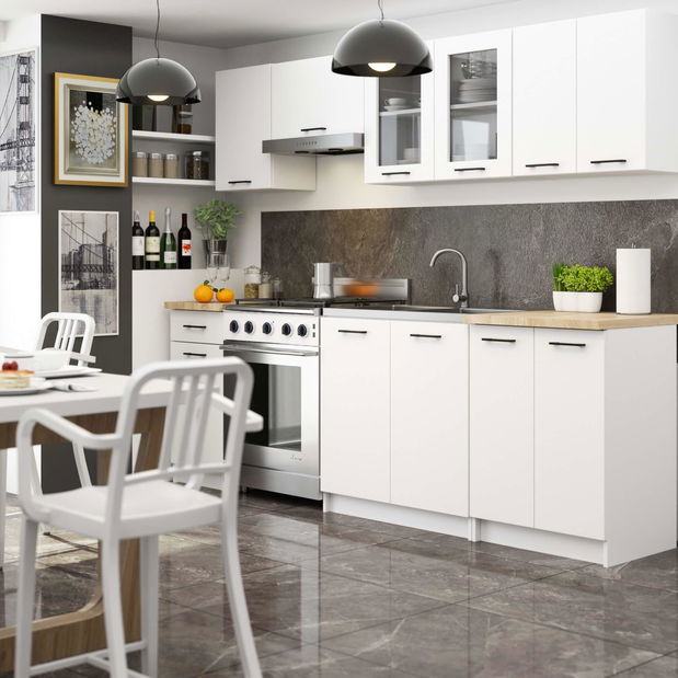 Kuchynská zostava 240 cm Ozara II B (biela)