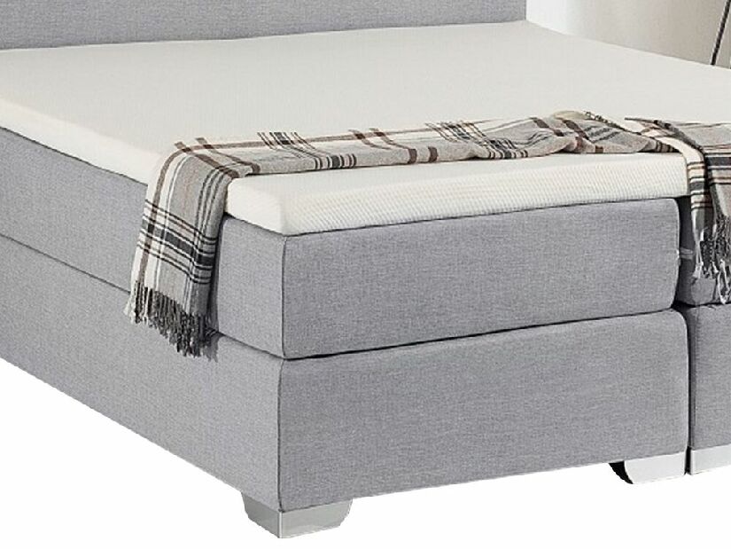 Manželská posteľ Boxspring 180 cm PREMIER (s matracmi) (svetlosivá)