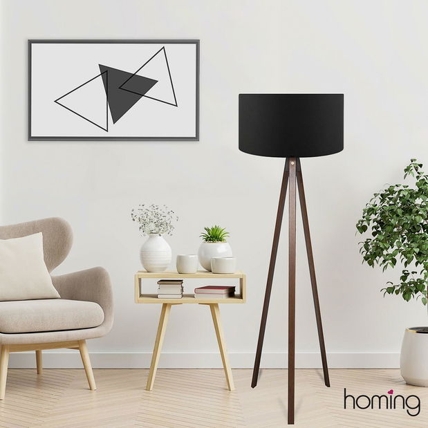 Lampă de podea Amorekko 3 (Negru + maro)