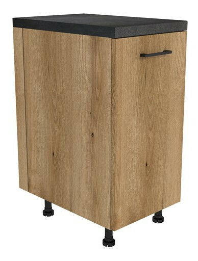 Set mobilier bucătărie de colț 240x180 cm Vestia 1 (stejar evoke + negru)