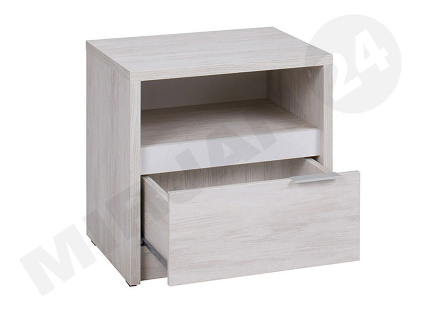 Noptieră Mirjan Vendria Mirjan VD11 (stejar Alb + grafit lucios)