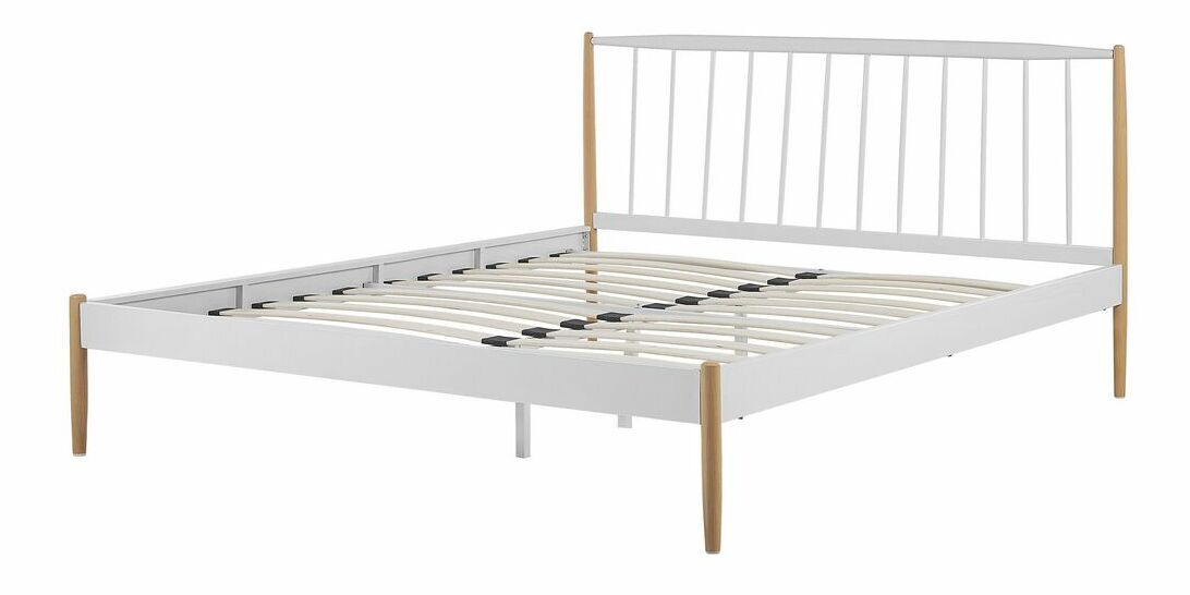 Manželská posteľ 180 cm MARES (biela) (s roštom)