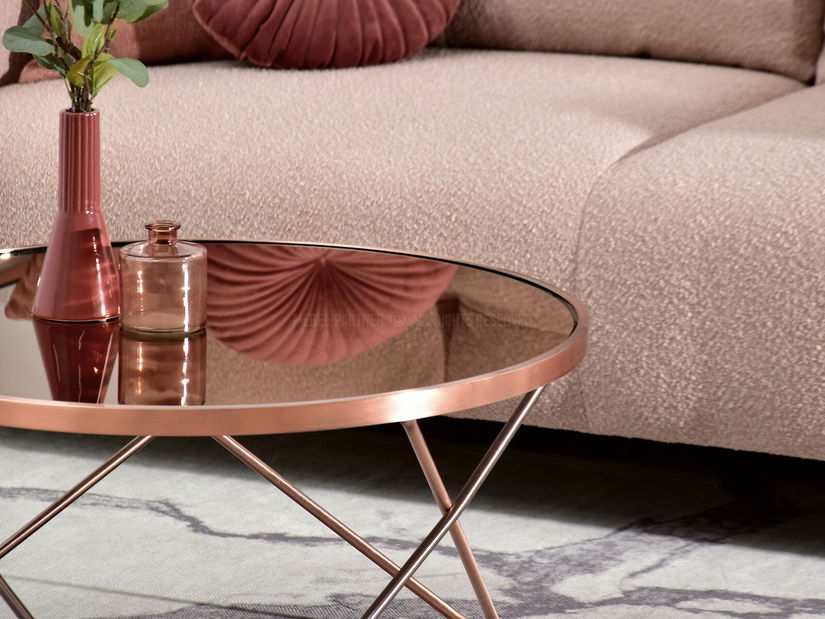 Stolić za kavu Armin Xl (staklo + bakar)