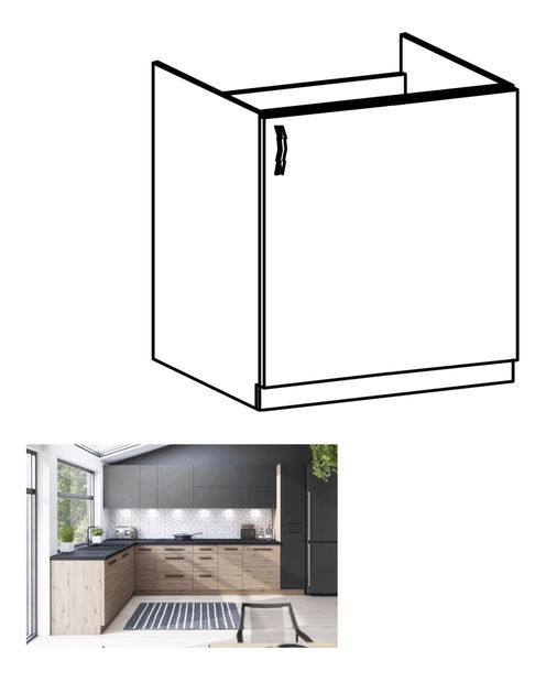 Alsó konyhaszekrény mosogatótálcához D60Z Langari (artisan tölgy) (J)