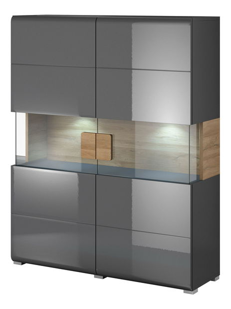 Vitrin Tamie Typ 42 (sötétszürke + tölgy)