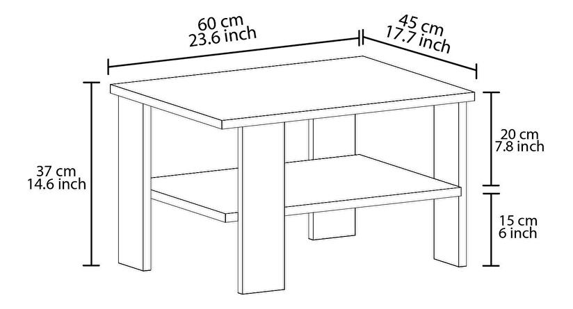 Konferenčný stolík Dual (biela)