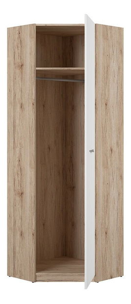 Kutni ormar za garderobu Executive SZFN1D (hrast san remo svijetli + sjaj bijeli) 