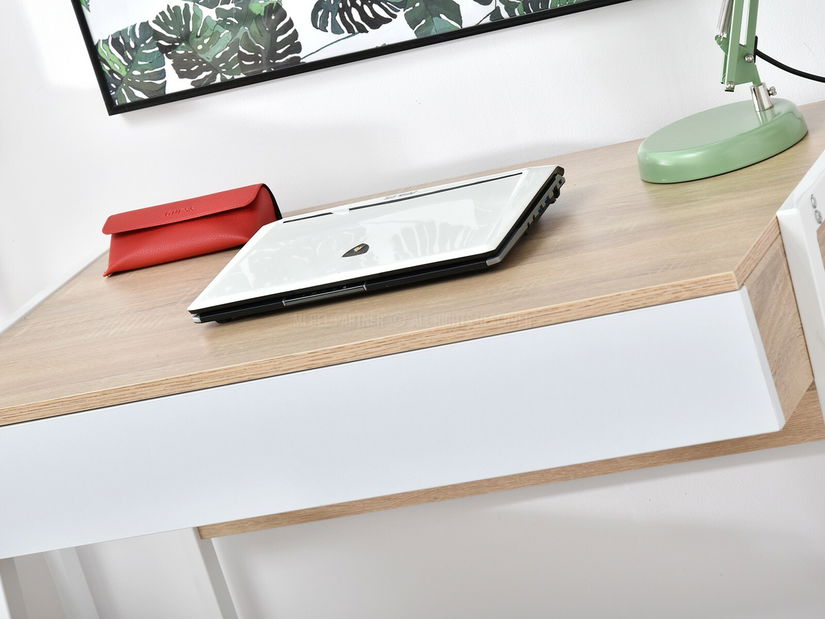 Masă PC Norway (stejar + alb)