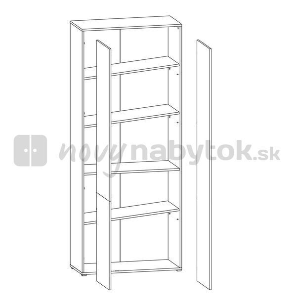 Policová skriňa BRW Graphic REG2D lesk biely