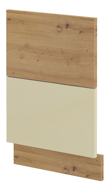 Beépített mosogatógép ajtó Arryn ZM 570x446 (artisan tölgy + fényes krém)
