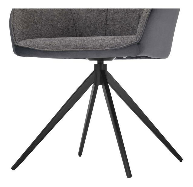 Otočné jedálenské kreslo Forelan (sivá + čierna) 