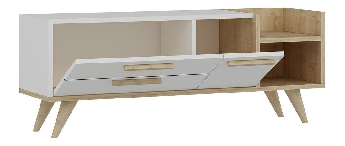TV stolík/skrinka Movopu 3 (dub zafírový + biela) 