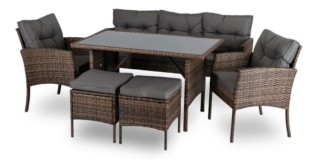 Set mobilier de grădină Adaptarlas (maro) (pentru 7 persoane)