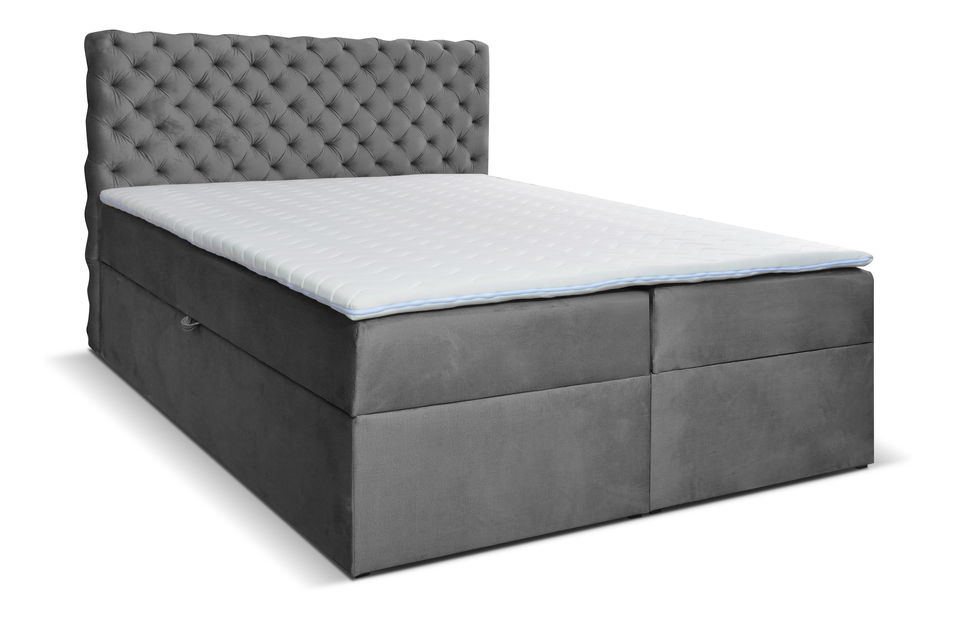 Pat matrimonial Boxspring 160 cm Orimis (gri)