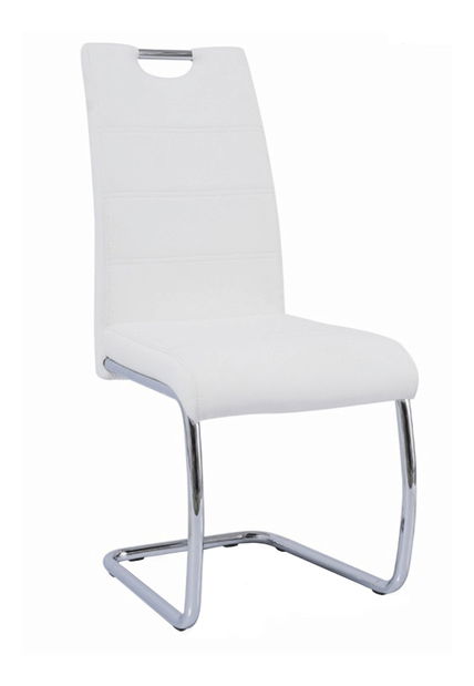 Scaun de sufragerie Abalia New (alb + Crom)