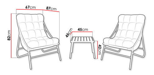 Vrtni set Smolik (antracit + bež)