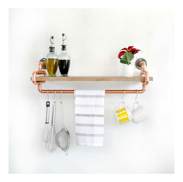 Dekorativna zidna polica Mapeno 1 (hrast)