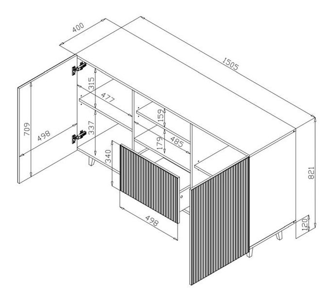 Komoda Pallea (crna)