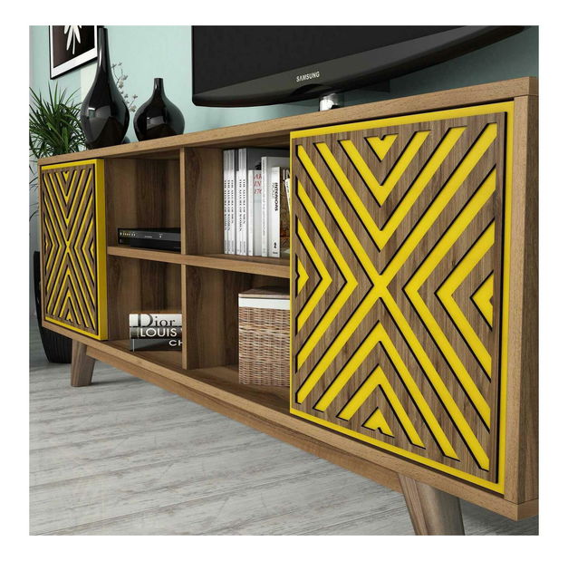 Obývacia stena Ivonne (žltá + orech)