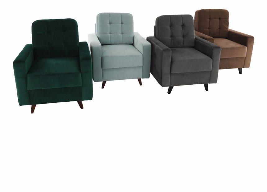 Fotoliu pentru relax Merina (smaragd + nuc) 