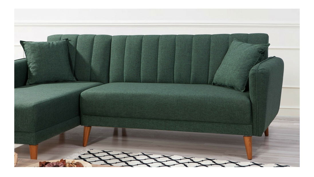 Rohová sedacia súprava Adrie (L) (Tmavá zelená)