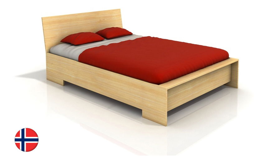 Manželská posteľ 180 cm Naturlig Lekanger High (borovica) (s roštom)
