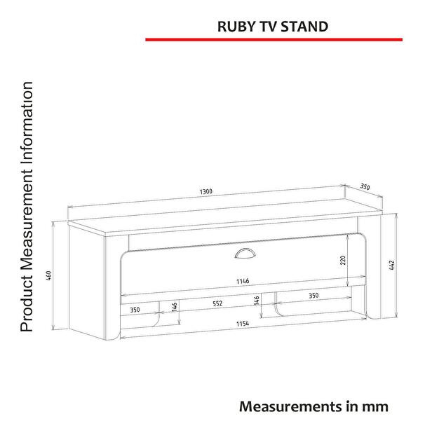 TV stolík/skrinka Rubys TV (dub pieskovcový)