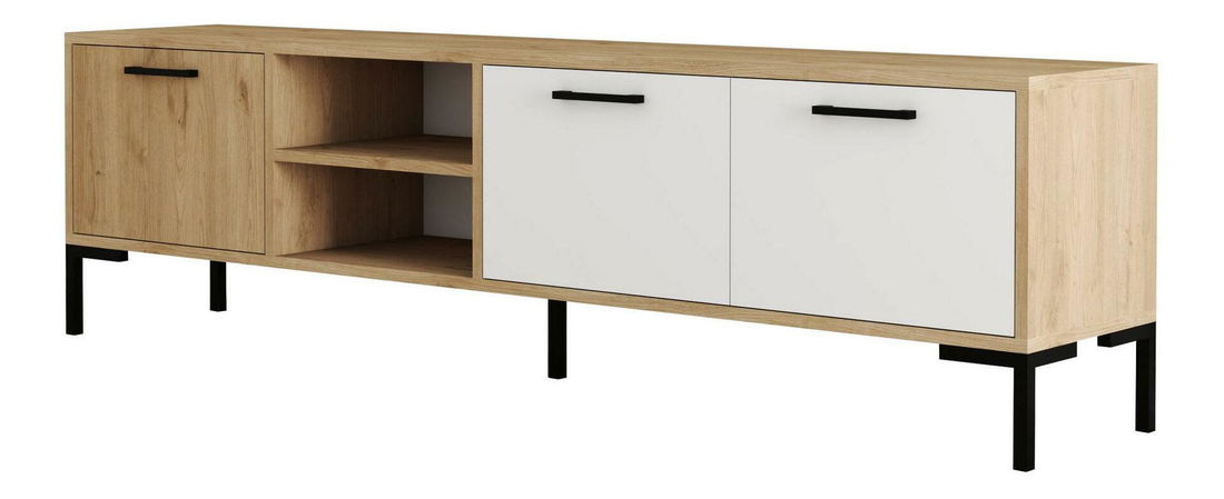 Súprava nábytku do obývačky Povipi 2 (dub + biela) 