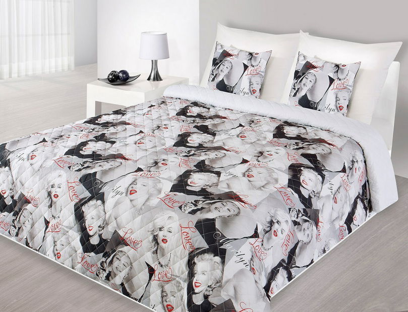 Prehoz na posteľ 210x170cm Merilyn (biela + červená)