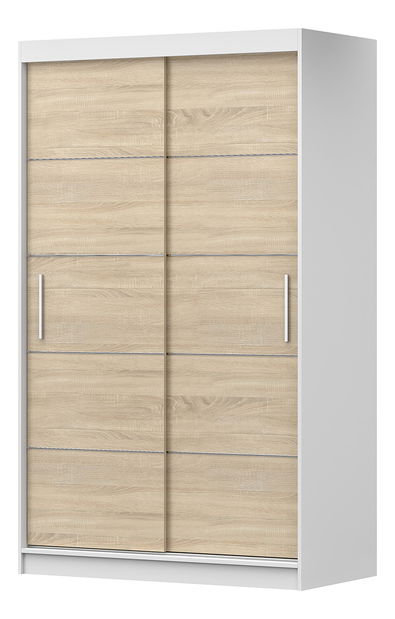 Šatníková skriňa Nestor 06 (biela + dub sonoma)