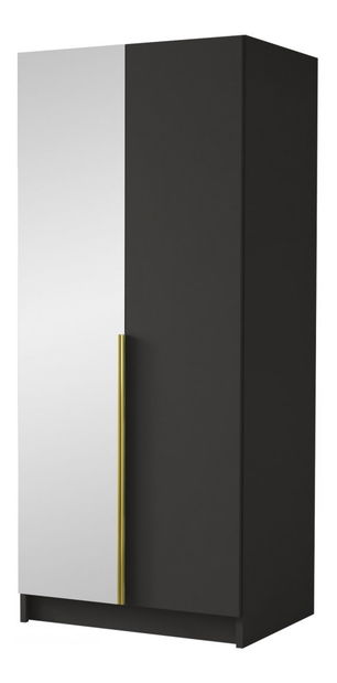 Dulap de haine Smagano II (Alb + auriu) (cu oglindă)