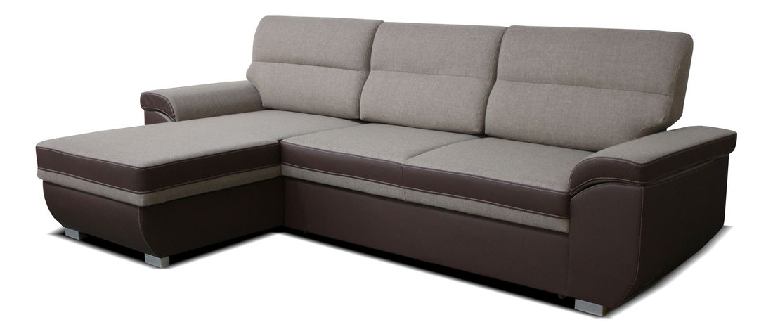 Rohová sedačka Lucan L+2F (béžová + hnedá) (L)