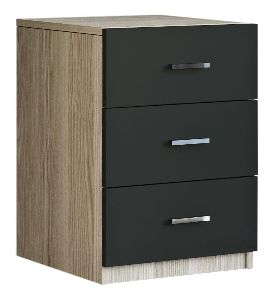 Komód Vincent 3 (tölgy + fekete)