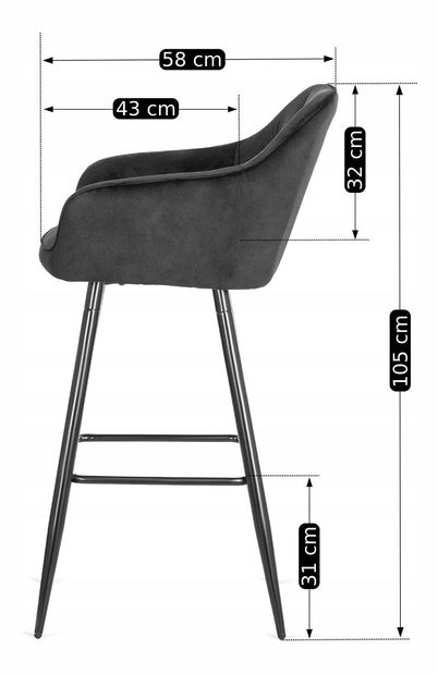 Bárszék Solicitamos (fekete) 