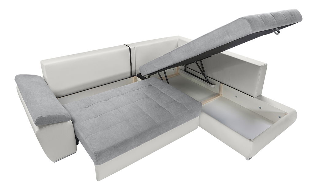 Rohová sedačka BRW Carl Lux 3DL.RECBK (sivá + biela) (P)