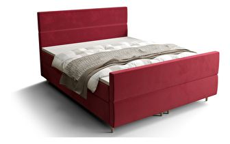 Manželská posteľ  Boxspring 160 cm Flu plus (bordová) (s matracom a úložným priestorom)